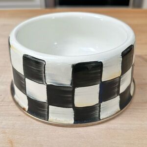 Mackenzie Childs courtley check enamel pet bowl